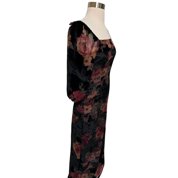 Sage The Label Black Velvet Maxi Dress Size Small Open‎ Back - Picture 4 of 6